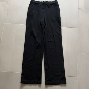 Lafayette 148 New York Black Pull-On Wide Leg Pants w zipper